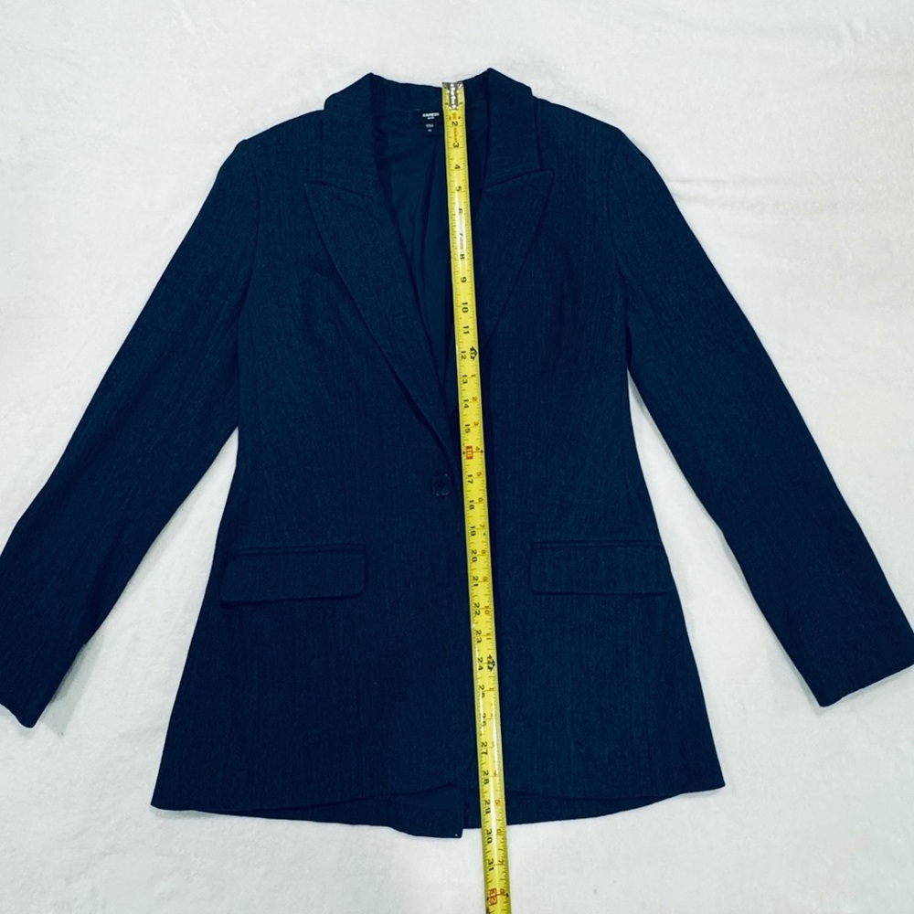 Express Editor Collection Blazer, Denim Like Fabric, Soft, Stretch Twill, - Picture 12 of 15